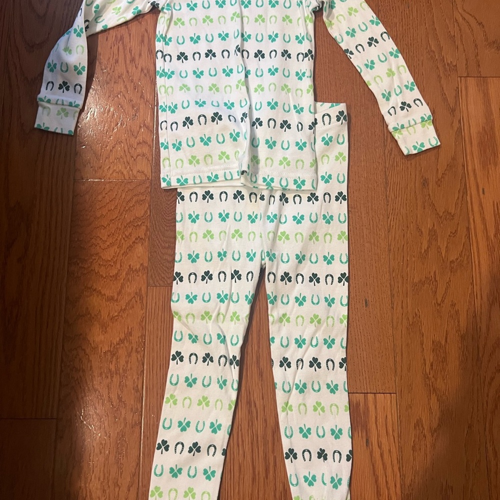 GAP Kids St. Patrick’s Day Green and White Pajama Set